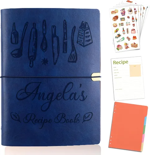 Miniatura 11 de Libro de recetas personalizado para escribir en tus propias recetas, libro de recetas personalizable de 6.7 x 9 pulgadas, 5 divisores y espacio