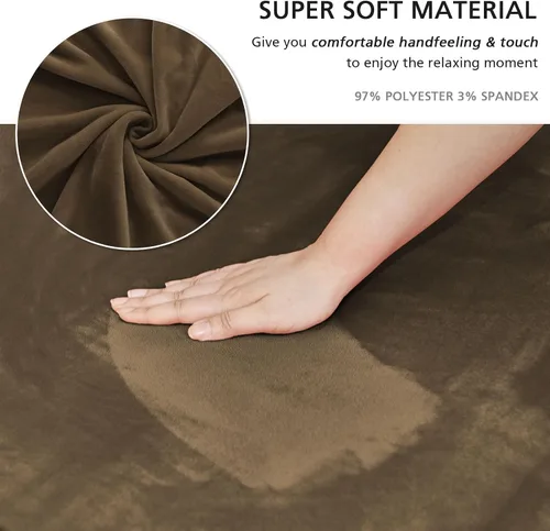 Miniatura 2 de NICEEC Funda de Sofá Súper Suave de 1 Pieza Marrón Funda Deslizable para Sofás Elástica Universal de Spandex Fundas de Sofá para Sala de Estar Fácil