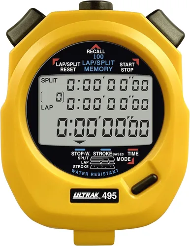 Miniatura 10 de Ultrak 495 Cronómetro – Cronómetro digital profesional azul de 100 vueltas, cronómetro de intervalos con cuenta regresiva, reloj deportivo