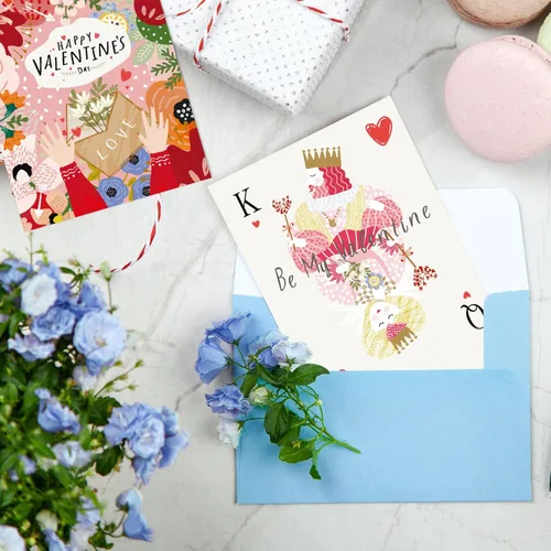 Miniatura 6 de PATIKIL 25 juegos de tarjetas de acuarela de algodón puro de 140 lb/300 GSM, postales con sobres para pintura artística, notas de agradecimiento Rojo
