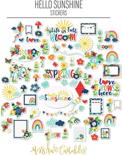 Miniatura 3 de Kit de papel y calcomanías – Hello Sunshine – Kit de álbum de recortes de primavera – Papel de doble cara de 12 x 12 pulgadas + calcomanías
