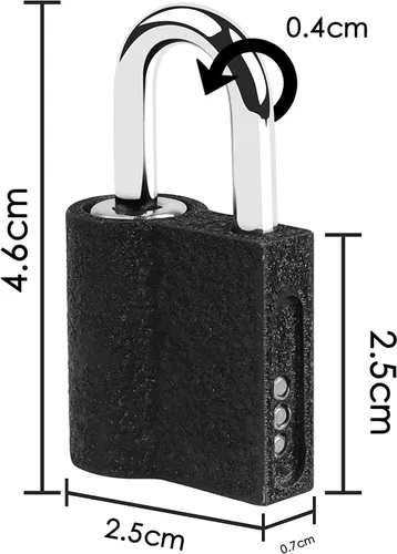 Miniatura 2 de Paquete de 3 mini candados con llaves, mini cerraduras de equipaje y maleta, con llaves iguales para armarios, armarios de gimnasio, mochilas, cajas