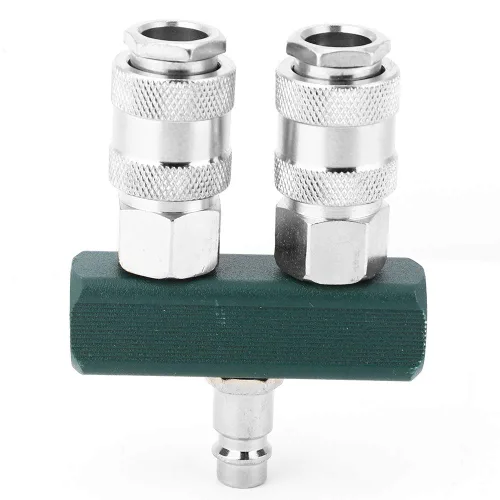 Miniatura 3 de Divisor de manguera de aire, adaptador de compresor de aire de 2 vías de alta calidad con rotación de 360 grados para herramientas neumáticas