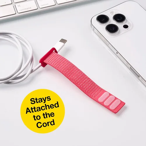 Miniatura 4 de Correas de cinta de almacenamiento Wrap-It - 12.7 cm (paquete de 8) Coral - Organizador de cables de electrodomésticos y bridas para cargadores