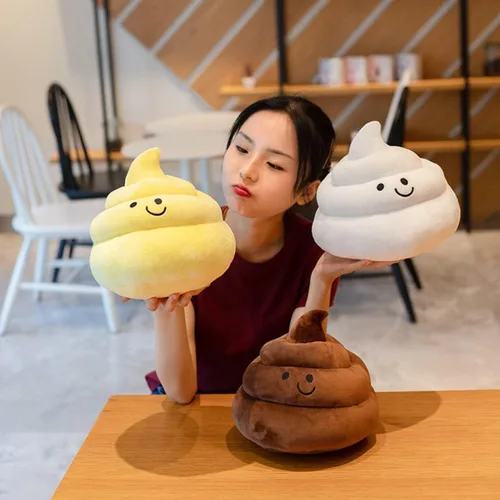 Miniatura 5 de Encantadora caca de simulación de peluche, regalos de parodia, almohada decorativa divertida 3D (10 pulgadas, blanco)
