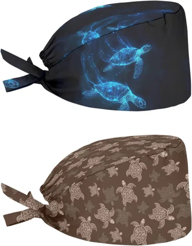 Miniatura 86 de Babrukda Paquete de 2 gorras con banda para el sudor ajustable con lazo en la espalda, gorro divertido