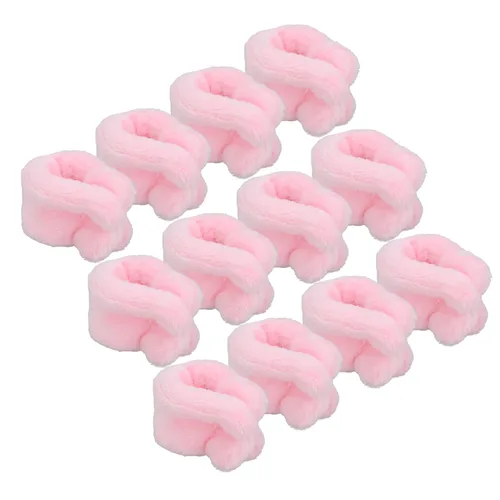 Miniatura 6 de Ymiko Juego de 12 rodillos rizadores sin calor de forro polar para cabello largo y corto, herramientas de peinado reutilizables durante la noche sin