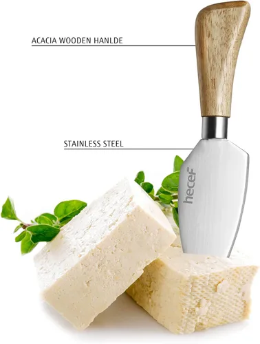 Miniatura 5 de hecef Juego de tablas de queso ovaladas de madera, tabla de servir queso de madera de acacia con mármol blanco y cuchillo de queso, bandeja