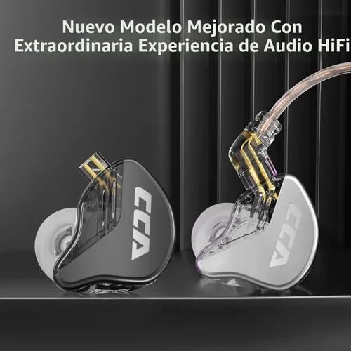 Miniatura 2 de CCA CRA - Auriculares intraurales, diafragma ultrafino, controlador dinámico IEM, sonido claro y graves profundos, auriculares con cable extraíble