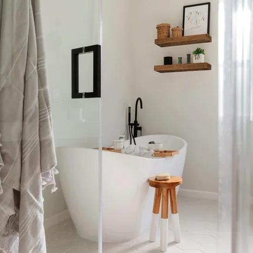 Miniatura 9 de QEEIG Estantes flotantes de baño para pared, estante de pared de 15.7 pulgadas sobre el inodoro, decoración del hogar, estantería pequeña de 15.7 x