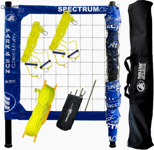 Miniatura 8 de Park & Sun Sports Spectrum Classic: Sistema de red de voleibol profesional ajustable para exteriores Azul denim