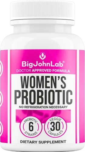 BIGJOHNLAB® - Suplemento probiótico para mujeres – 50 mil millones de UFC, 6 cepas activas + prebióticos – Apoya la digestión, la inmunidad y el