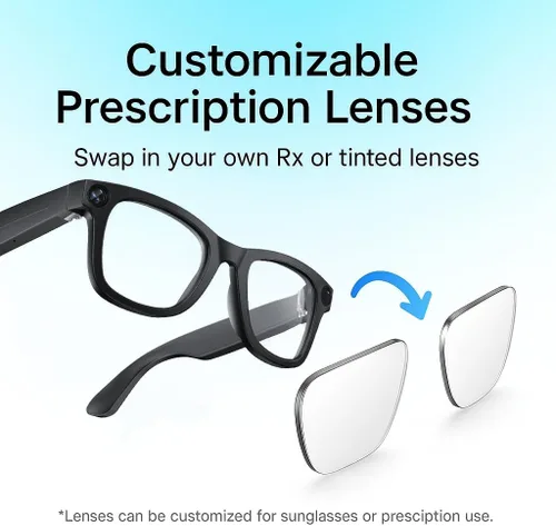 Miniatura 4 de Lentes inteligentes AI con cámara, grabación de video 1080P, traducción en tiempo real AI, audio Bluetooth de oído abierto, asistente de voz