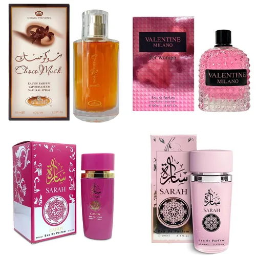 Miniatura 18 de AFLUXE Set de perfume para mujer, 4 piezas, colección Eau De Parfum de larga duración, almizcle Choco/Milano Mujer/6pm Rosa/7AM Fresh