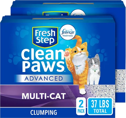 Miniatura 5 de Fresh Step Outstretch, arena para gatos aglutinante, avanzada, extragrande, 32 libras en total y arena aglutinante para gatos, avanzada, Clean Paws