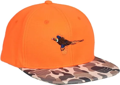 Miniatura 2 de EDTREK Gorra Snapback de rendimiento para exteriores con ala plana - Bordado único de animales Naranja - Faisán