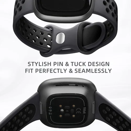 Miniatura 4 de Maledan Correas deportivas transpirables para Fitbit Versa 3/4, Sense/Sense 2, correas de repuesto para hombres y mujeres, accesorios para relojes