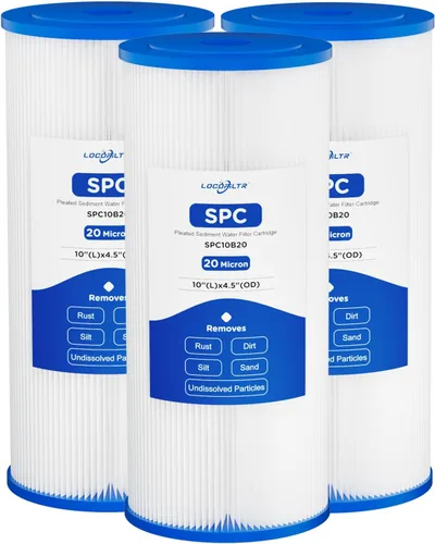 FXHSC - Cartucho de filtro de agua plisado de poliéster de 20 micrones, 10 x 4.5 pulgadas, repuesto para ECP20-BB, S1-BB, W20CLHD, SPC-45-1020,