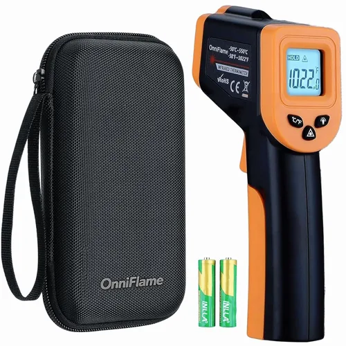 Pistola de temperatura infrarroja Blackstone, termómetro de temperatura para cocinar, termómetro IR para horno de pizza, plancha de hierro fundido
