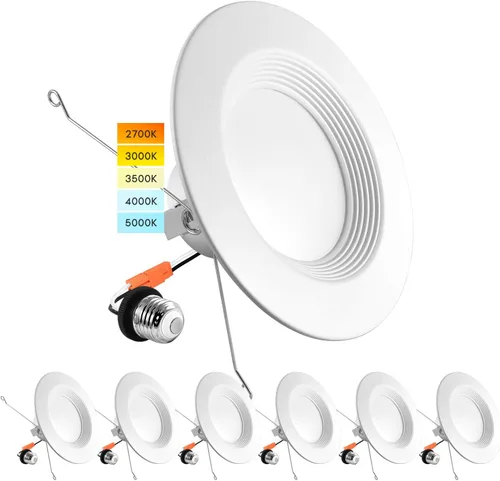 Miniatura 8 de LUXRITE Luz LED empotrable retrofit de 5/6 pulgadas, 14 W = 90 W, CCT seleccionable por color 2700 K 3000 K 3500 K 4000 K 5000 K, luz