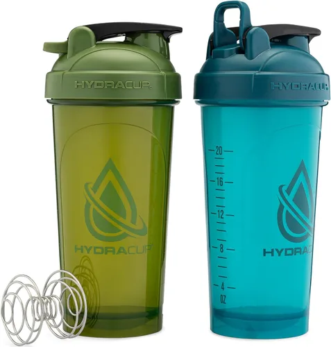 Hydra Cup ProFlow - Botellas agitadoras de 28 onzas para batidos de proteínas, vasos agitadores con batidor de bola, botella agitadora con asa,