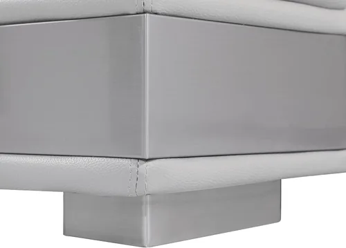 Miniatura 8 de BlackJack Furniture Salerno - Sofá moderno y contemporáneo de cuero italiano de grano superior, color gris rinoceronte