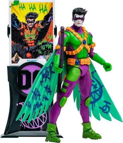 Miniatura 4 de McFarlane Toys - DC Multiverse Red Robin (Jokerized) Gold Label, figura de acción de 7 pulgadas