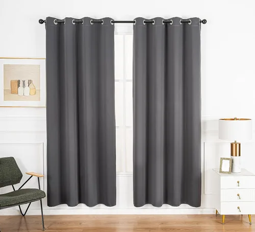 Miniatura 68 de PI Cortinas opacas para dormitorio, tratamiento de ventana con aislamiento térmico de anillo superior, cortinas oscurecedoras de habitación