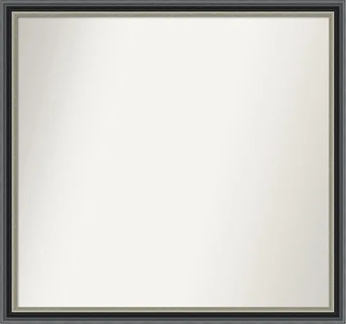 Miniatura 133 de Amanti Art Espejo de baño negro para sobre el fregadero, 23 x 23 pulgadas, espejo cuadrado negro Ashton, marco de madera tradicional mediano, se
