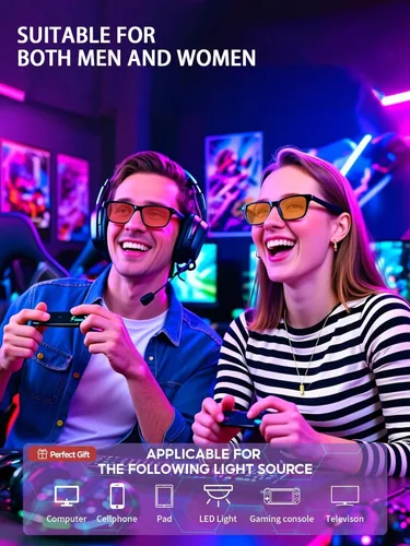 Miniatura 5 de VMJFBJ Gafas de luz azul para mujeres/hombres, lentes de lectura para computadora para juegos, mejoran el sueño, reducen la fatiga ocular, paquete