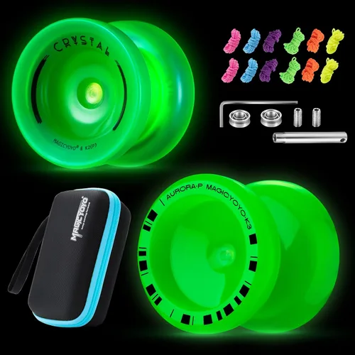 MAGICYOYO Fingerspin - Yoyo que brilla en la oscuridad, Yoyo de doble propósito sensible y no sensible para niños de 8 a 12 años, yoyos