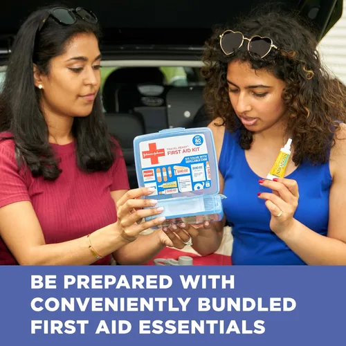 Miniatura 6 de BAND-AID Brand Travel Ready Kit portátil de primeros auxilios de emergencia, cuidado de heridas menores, perfecto para el hogar, automóvil, camping