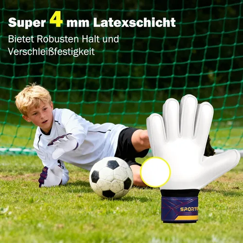 Miniatura 3 de Guantes de portero Sportout, guantes de portero con protección para los dedos, guantes de portero de fútbol transpirables, látex de 4 mm
