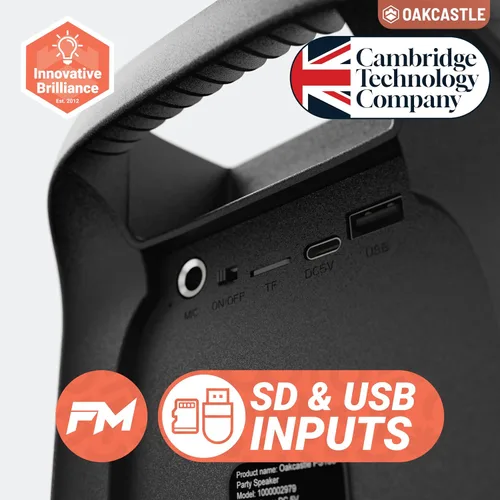 Miniatura 6 de Altavoz portátil Bluetooth para fiesta Potencia de 80W y batería recargable de hasta 5H Gran altavoz Bluetooth 2.0 con micrófono con cable
