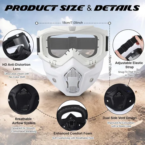 Miniatura 2 de Frienda Gafas para motocicleta, máscara de paintball, anti niebla, gafas de montar en motocicleta, tácticas, Airsoft, gafas de seguridad ATV