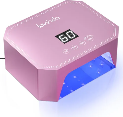 Miniatura 12 de Lavinda Lámpara de uñas LED UV de 54 W, luz de uñas de gel enchufable con pantalla LCD, 4 temporizadores, sensor automático, longitud de onda doble