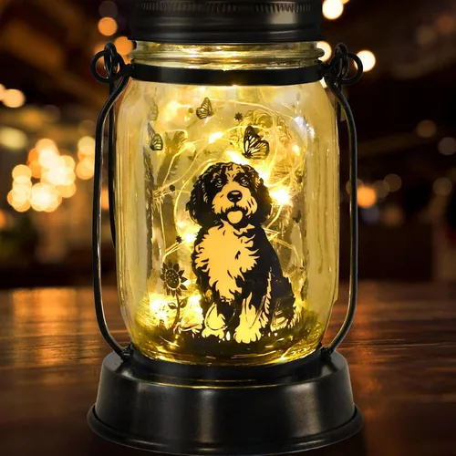Miniatura 42 de Farol solar de Chihuahua, regalo para mujeres, hombres, mamá, cumpleaños, amantes de perro Chihuahua, luz conmemorativa pérdida de mascotas