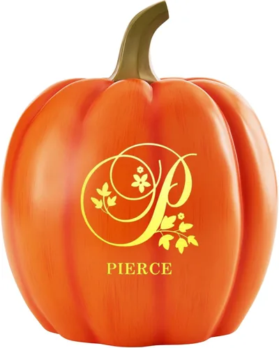 Miniatura 16 de Let's Make Memories - Lámpara de calabaza con nombre - Adorno de otoño - Calabaza luminosa de uso interior/exterior - Nombre e iniciales