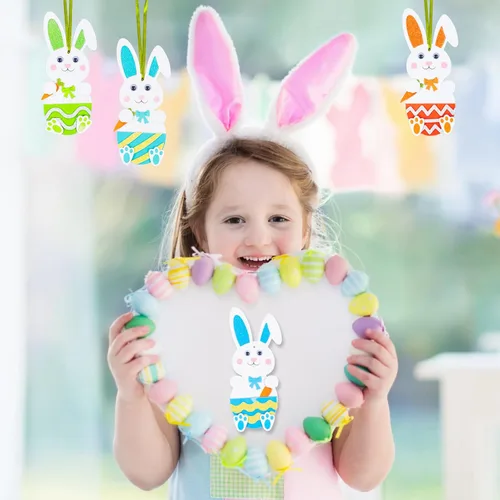 Miniatura 6 de Fennoral Paquete de 12 calcomanías de espuma con diseño de conejito para niños, para manualidades, manualidades, decoración de fiestas, regalos