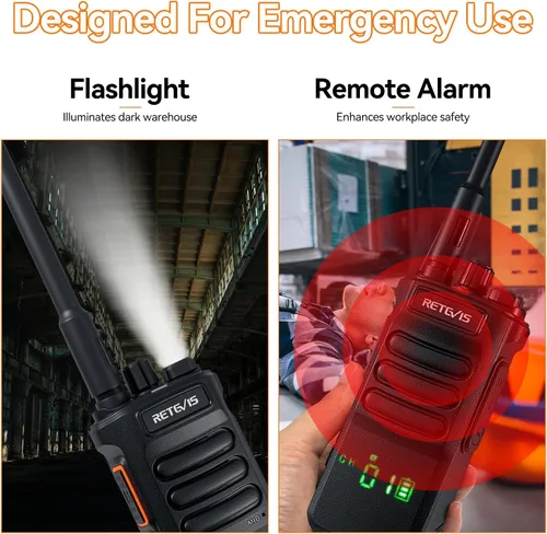 Miniatura 6 de Retevis Radio RT86 de 2 vías de largo alcance, radio profesional Walkie Talkies con micrófono, radios bidireccionales resistentes, alta potencia