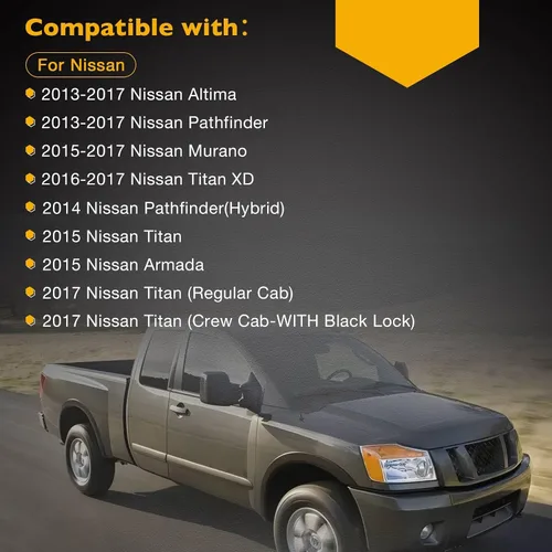 Miniatura 6 de Gledewen Manijas de puerta interiores - Delantera y trasera derecha (lado del pasajero) para Nissan Altima, Titan, Titan XD, Murano - Reemplaza#
