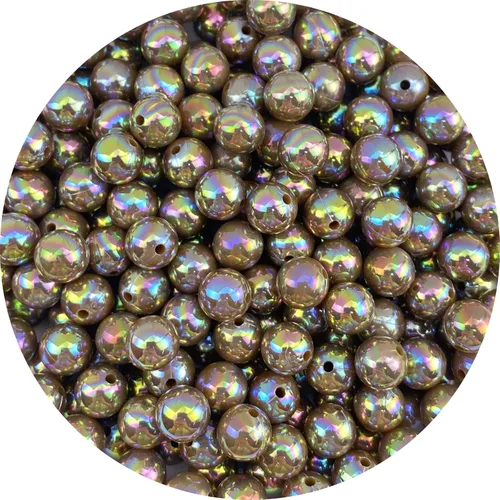 Miniatura 28 de Jmassyang 200 cuentas de perlas brillantes de 0.394 pulgadas (0.394 in), color AB, redondas, de plástico, acrílico, espaciador, manualidades