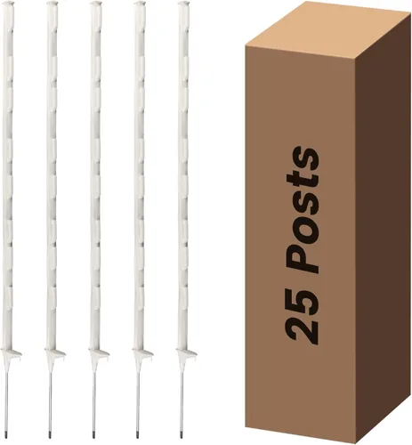 Miniatura 11 de Paquete de 25 Postes de Cerca Eléctrica, Poste de Cerca de Paso de 48 Pulgadas, Postes Temporales de Plástico para Cerca para Protección de Granja