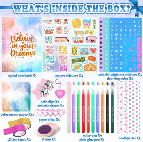 Miniatura 6 de Nsrzua Kit de Diario DIY para Niñas, Juguetes para Edades 8-14 y Regalos de Cumpleaños para Niñas