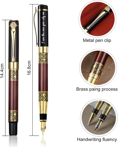 Miniatura 2 de Personalized pens & Gel pens with your Names Company Names, Office Gift Pen Set, with Pen Box Gift for Colleague Teachers Friends Business Wood