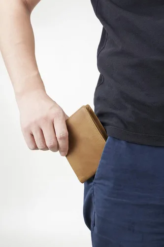 Miniatura 6 de Parmaye Cartera para hombre, billetera plegable personalizada para marido, papá, hijo, nieto, regalo de cuero genuino con bloqueo RFID, carteras