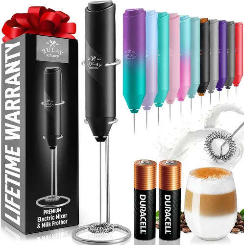 Miniatura 93 de Zulay Kitchen - Batidor eléctrico de mano para café, lattes, capuchinos, matcha y chocolate caliente, mezclador portátil para bebidas, accesorio