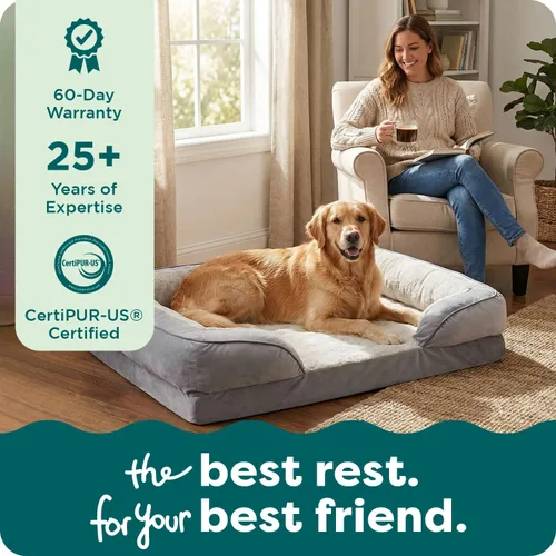 Miniatura 9 de Furhaven - Cama ortopédica para mascotas para perros y gatos, comodidad perfecta, con ondas, terciopelo de felpa con funda extraíble lavable