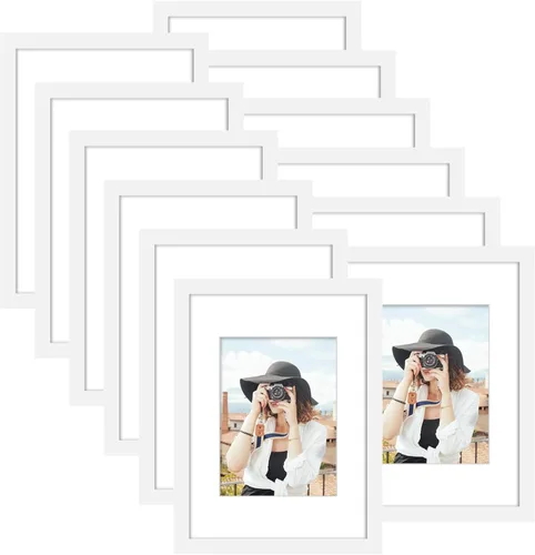Miniatura 73 de Picrit - Juego de 12 portarretratos de 4 x 6 pulgadas, para fotos de 3.5 x 5 con paspartú o 4 x 6 pulgadas sin paspartú, marcos para colgar