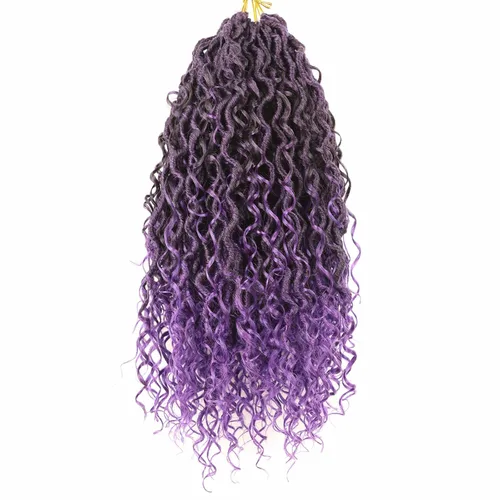 Miniatura 20 de Cabello de Crochet de 8 Pulgadas para Mujeres Negras, 7 Paquetes de Cabello de Crochet Goddess Locs con Puntas Rizadas, Locs Falsos Cortos con Bucle